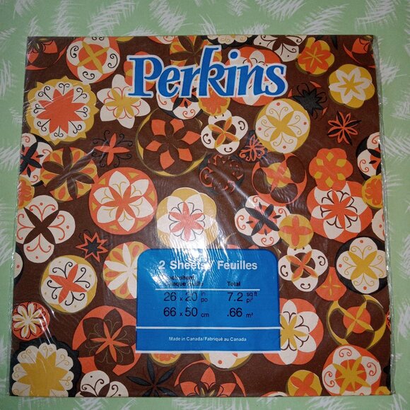 Vintage gift paper sheets psychedelic new old stock 70s - Picture 1 of 2